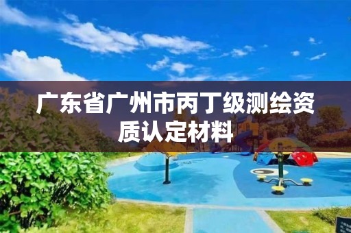 广东省广州市丙丁级测绘资质认定材料