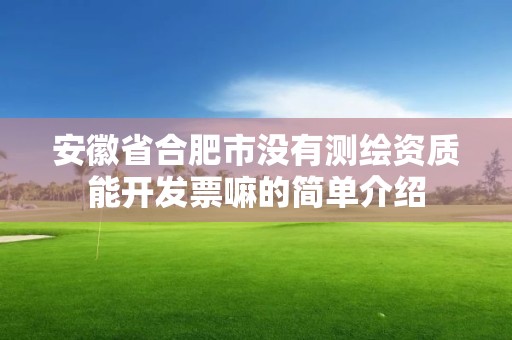 安徽省合肥市没有测绘资质能开发票嘛的简单介绍