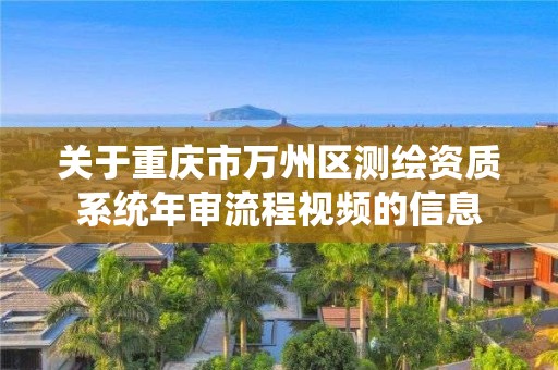 关于重庆市万州区测绘资质系统年审流程视频的信息