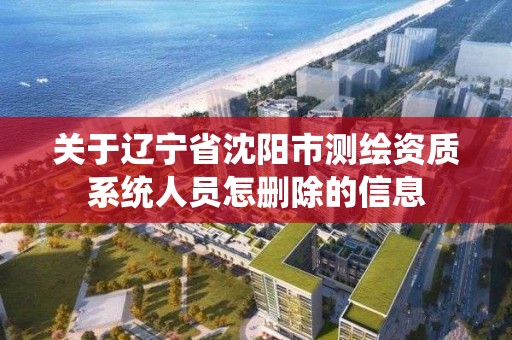 关于辽宁省沈阳市测绘资质系统人员怎删除的信息