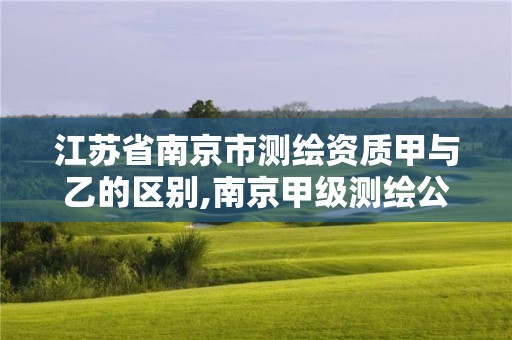 江苏省南京市测绘资质甲与乙的区别,南京甲级测绘公司排名。