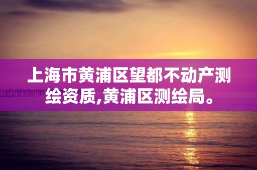 上海市黄浦区望都不动产测绘资质,黄浦区测绘局。