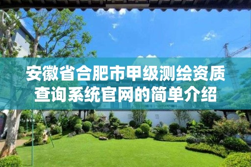 安徽省合肥市甲级测绘资质查询系统官网的简单介绍