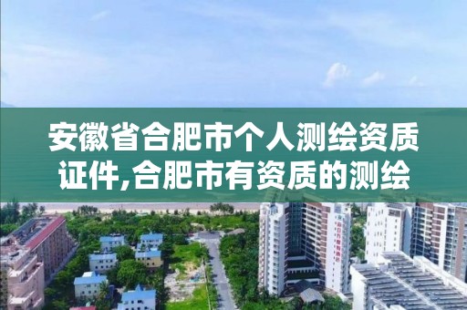 安徽省合肥市个人测绘资质证件,合肥市有资质的测绘公司。