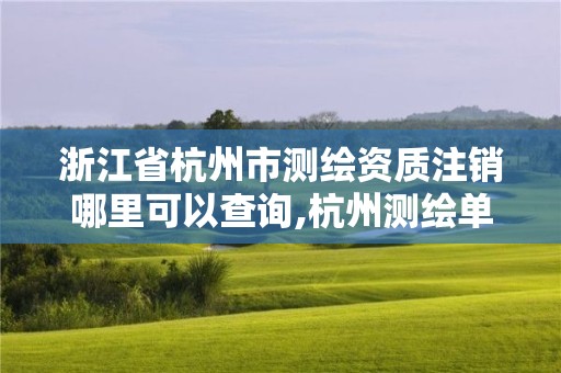 浙江省杭州市测绘资质注销哪里可以查询,杭州测绘单位。