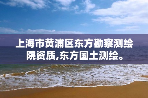 上海市黄浦区东方勘察测绘院资质,东方国土测绘。