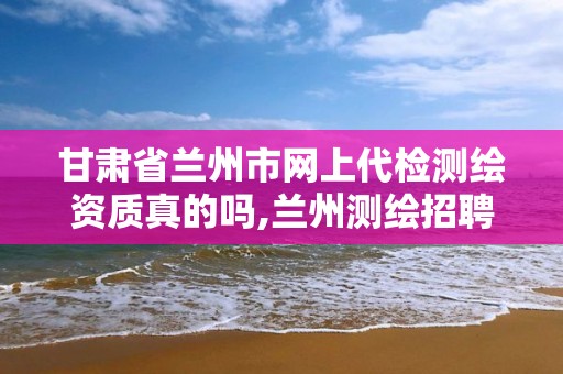 甘肃省兰州市网上代检测绘资质真的吗,兰州测绘招聘信息。