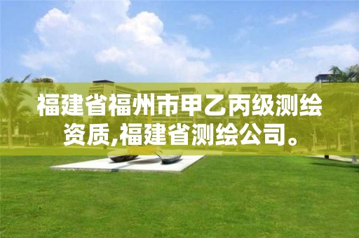 福建省福州市甲乙丙级测绘资质,福建省测绘公司。