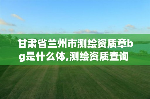 甘肃省兰州市测绘资质章bg是什么体,测绘资质查询 023dir。