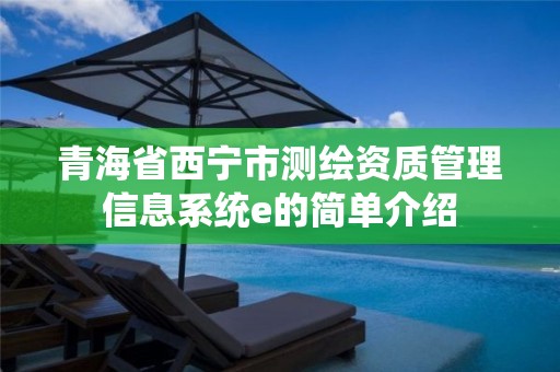 青海省西宁市测绘资质管理信息系统e的简单介绍