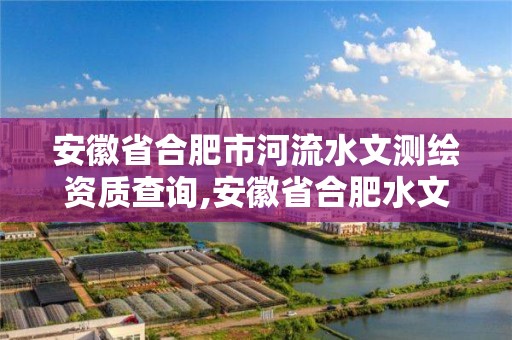 安徽省合肥市河流水文测绘资质查询,安徽省合肥水文水资源局。