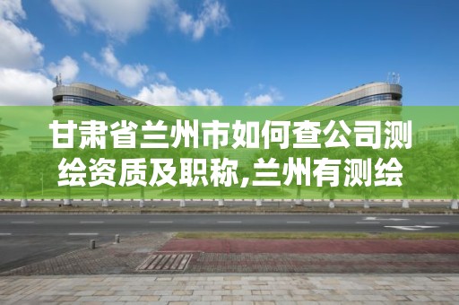 甘肃省兰州市如何查公司测绘资质及职称,兰州有测绘资质的公司有。