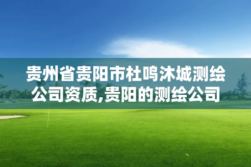 贵州省贵阳市杜鸣沐城测绘公司资质,贵阳的测绘公司有哪些。