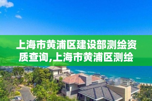 上海市黄浦区建设部测绘资质查询,上海市黄浦区测绘中心。