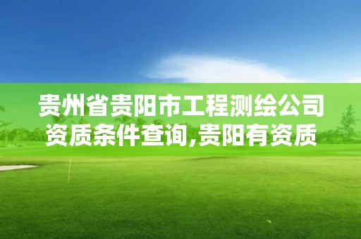 贵州省贵阳市工程测绘公司资质条件查询,贵阳有资质的测绘公司。