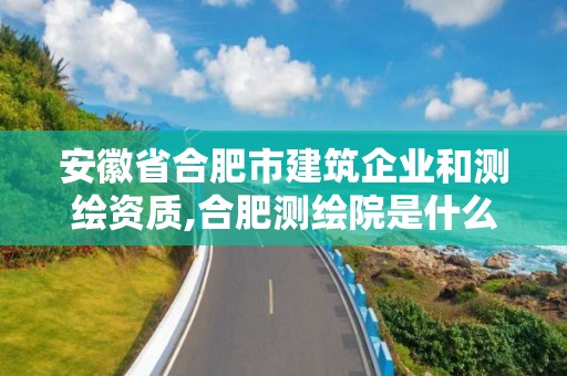 安徽省合肥市建筑企业和测绘资质,合肥测绘院是什么单位。