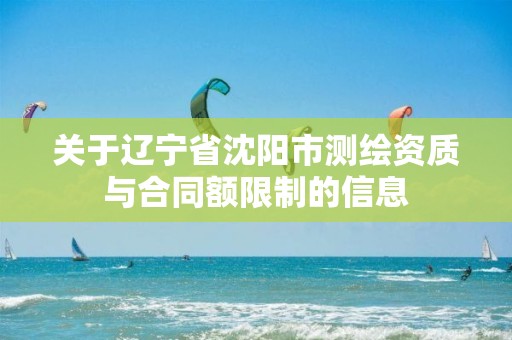 关于辽宁省沈阳市测绘资质与合同额限制的信息