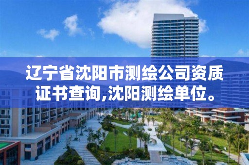 辽宁省沈阳市测绘公司资质证书查询,沈阳测绘单位。