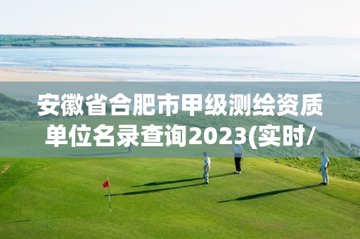 安徽省合肥市甲级测绘资质单位名录查询2023(实时/更新中)