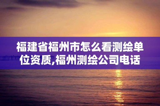 福建省福州市怎么看测绘单位资质,福州测绘公司电话。