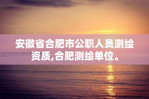 安徽省合肥市公职人员测绘资质,合肥测绘单位。