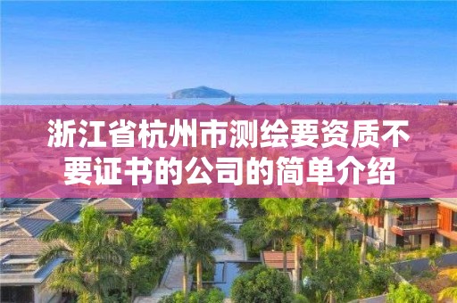 浙江省杭州市测绘要资质不要证书的公司的简单介绍