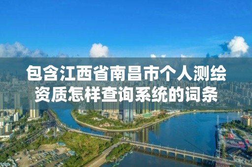 包含江西省南昌市个人测绘资质怎样查询系统的词条