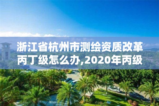 浙江省杭州市测绘资质改革丙丁级怎么办,2020年丙级测绘资质会取消吗。