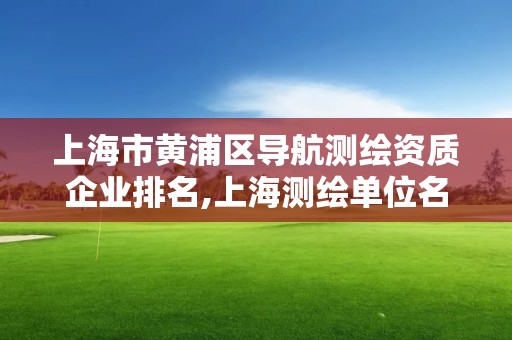 上海市黄浦区导航测绘资质企业排名,上海测绘单位名单。