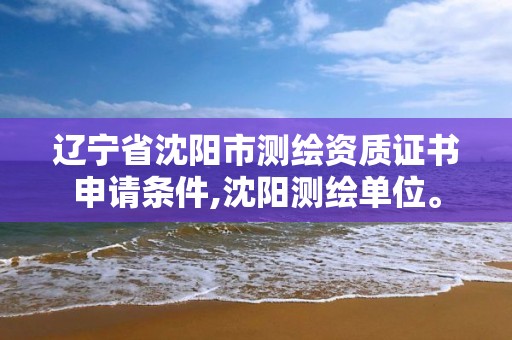 辽宁省沈阳市测绘资质证书申请条件,沈阳测绘单位。