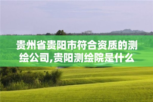 贵州省贵阳市符合资质的测绘公司,贵阳测绘院是什么单位。