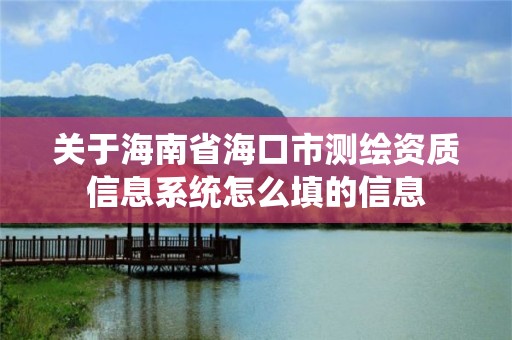 关于海南省海口市测绘资质信息系统怎么填的信息