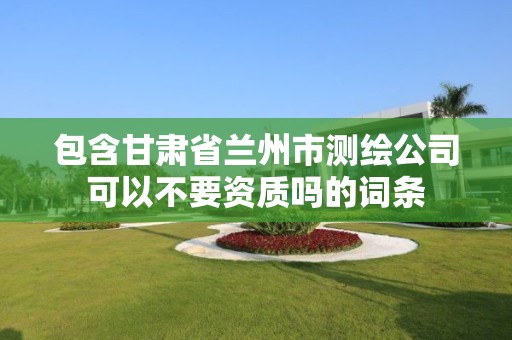 包含甘肃省兰州市测绘公司可以不要资质吗的词条