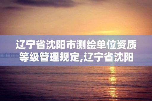 辽宁省沈阳市测绘单位资质等级管理规定,辽宁省沈阳市测绘单位资质等级管理规定最新。