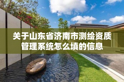 关于山东省济南市测绘资质管理系统怎么填的信息