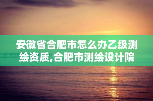 安徽省合肥市怎么办乙级测绘资质,合肥市测绘设计院。