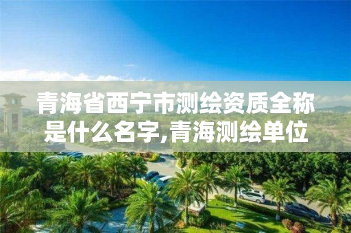 青海省西宁市测绘资质全称是什么名字,青海测绘单位。