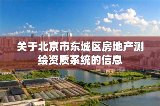 关于北京市东城区房地产测绘资质系统的信息