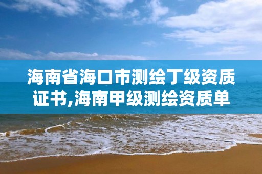 海南省海口市测绘丁级资质证书,海南甲级测绘资质单位。