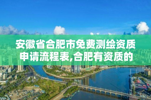 安徽省合肥市免费测绘资质申请流程表,合肥有资质的测绘公司。