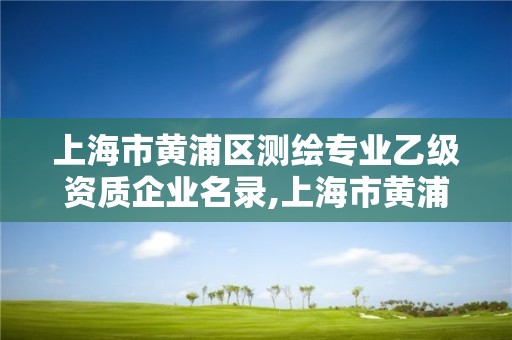 上海市黄浦区测绘专业乙级资质企业名录,上海市黄浦区测绘中心。