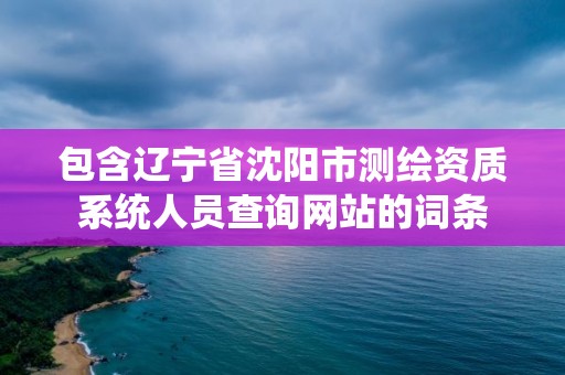 包含辽宁省沈阳市测绘资质系统人员查询网站的词条