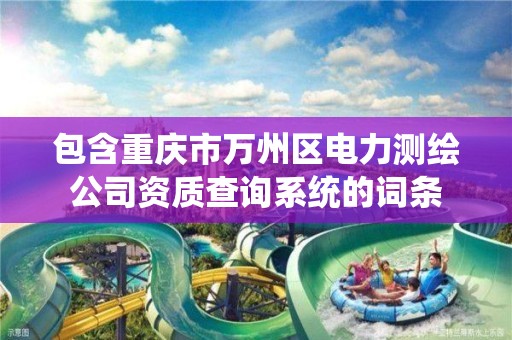 包含重庆市万州区电力测绘公司资质查询系统的词条