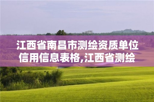 江西省南昌市测绘资质单位信用信息表格,江西省测绘资质延期公告。