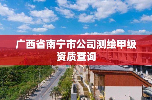 广西省南宁市公司测绘甲级资质查询