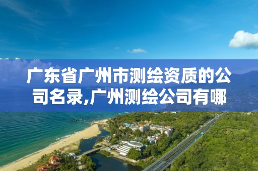 广东省广州市测绘资质的公司名录,广州测绘公司有哪些。