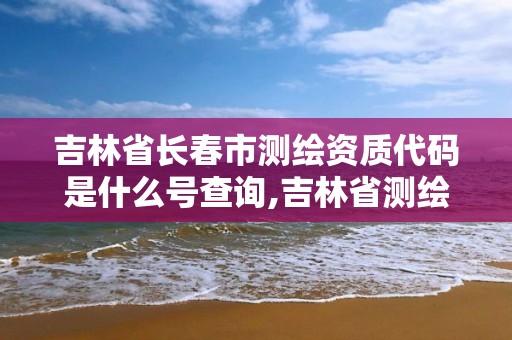 吉林省长春市测绘资质代码是什么号查询,吉林省测绘资质管理平台。