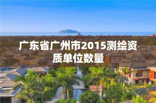 广东省广州市2015测绘资质单位数量