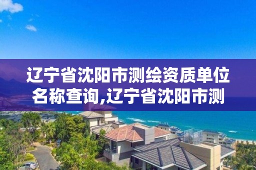 辽宁省沈阳市测绘资质单位名称查询,辽宁省沈阳市测绘资质单位名称查询电话。