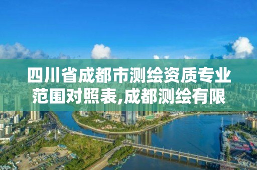 四川省成都市专业范围对照表,成都测绘有限公司。